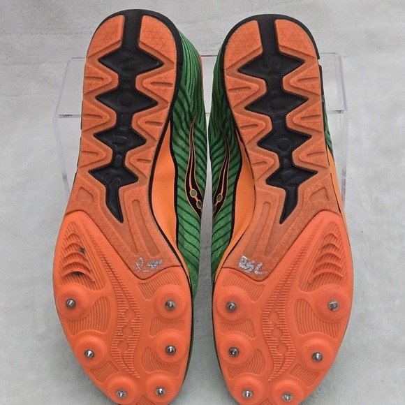 Saucony Racing Men's Size 9.5 Vendetta 2 Athletic Track Shoe Cleats Orange Mince - Picture 9 of 9